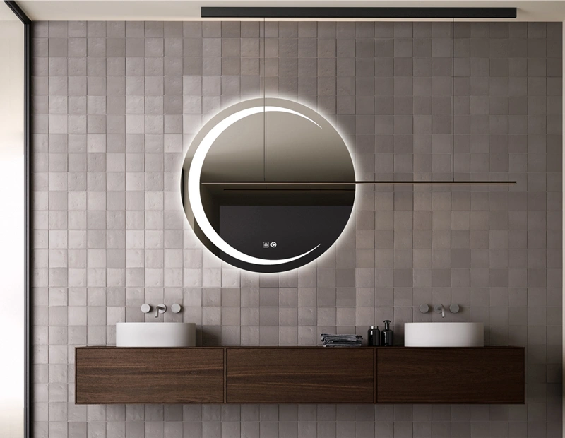 Mosmile Anti-fog Wall Hotel LED Round Bathroom Mirror